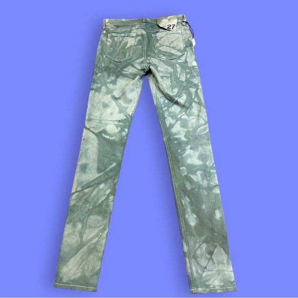Originally NWT White Skinny Jeans Now Hand Marble Dyed in Sage Green. Size 27 - Picture 2 of 8